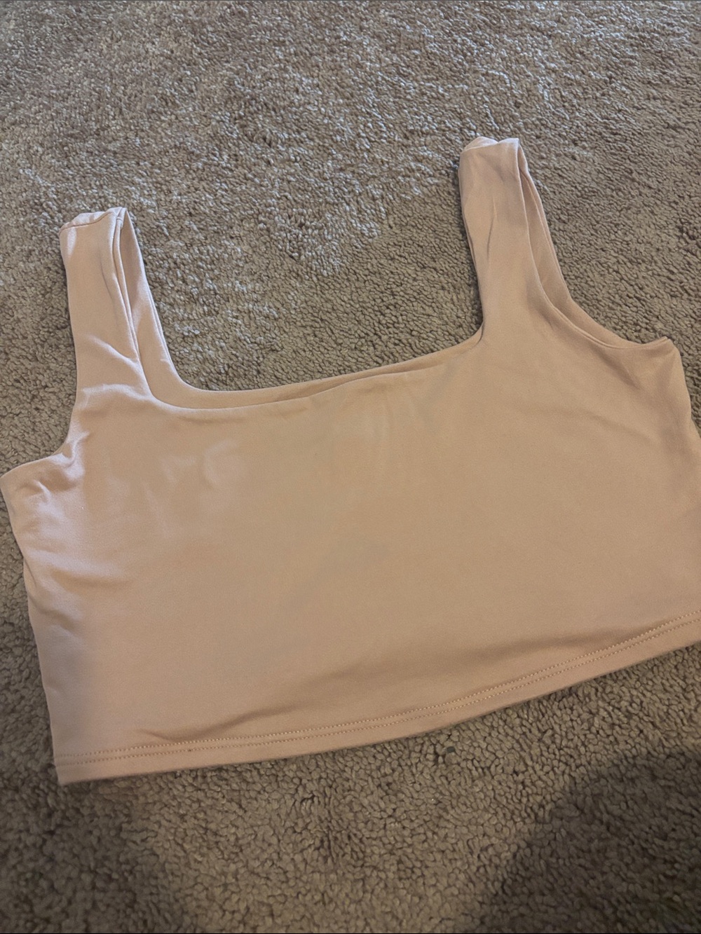 Windsor Square Neck Crop Top - Nude Blush
